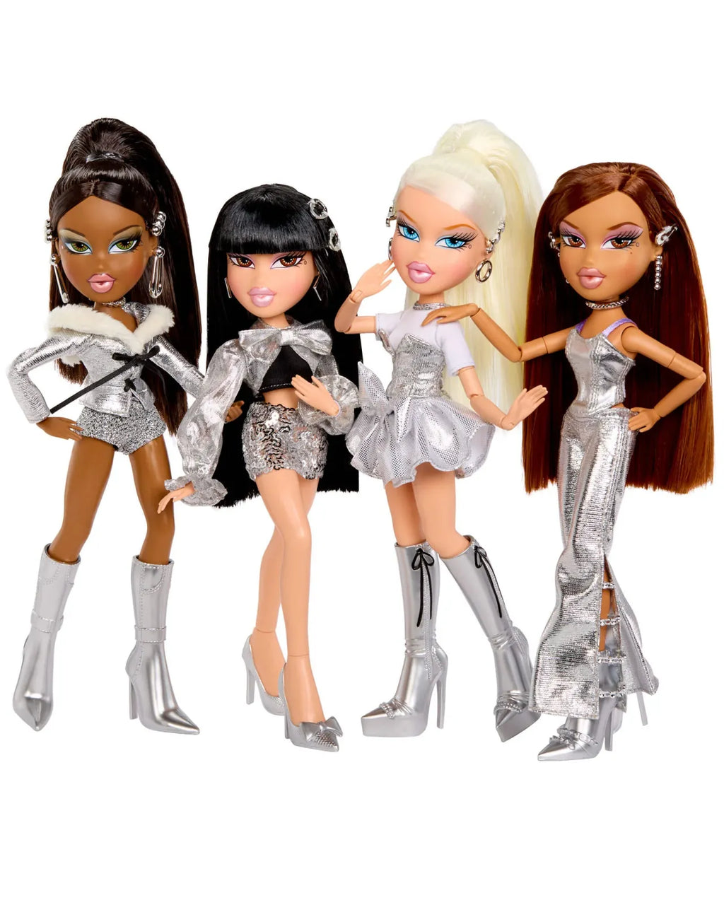 Jade Fashion Doll in a Metallic Bow Jacket and Glittery Skirt, Including a Customizable Charm Bracelet