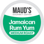 Jamaican Rum Yum Coffee Pods, Medium Roast Low-Acidity Flavor in Sealed Fresh Recyclable 18ct or 36ct Packs
