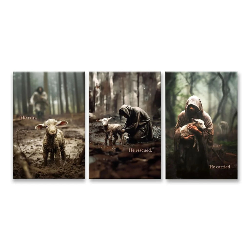 Jesus Wall Art Canvas in Three Panels