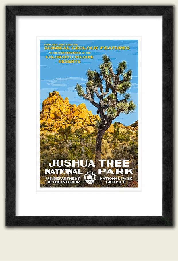 Joshua Tree National Park Poster in 1930s WPA Style on 100%