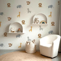 Jungle Animal Wall Stickers in Removable Matt Vinyl for Nursery and Playroom Decor, Three A4 Sheets