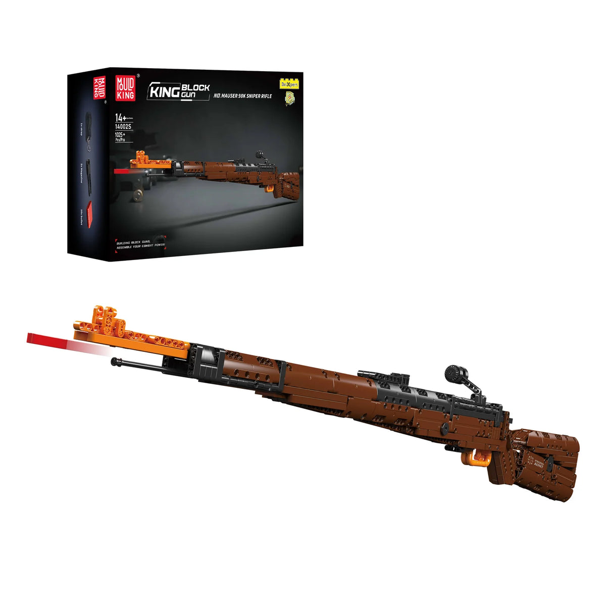 Kar98k Building Toy Model Set with 1,025 Pieces, Manual Loading Design, Sling and Two Magazines