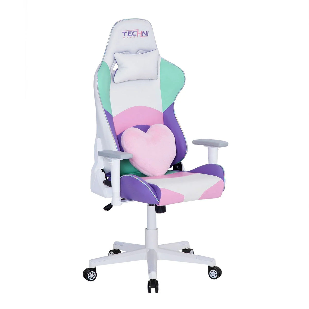 Kawaii Gaming Chair in Pastel Iridescent Tones