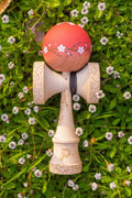 Kendama with Engraved Maple Ken and Beech Tama, Featuring Large Cups and a 25mm Crushable Bevel