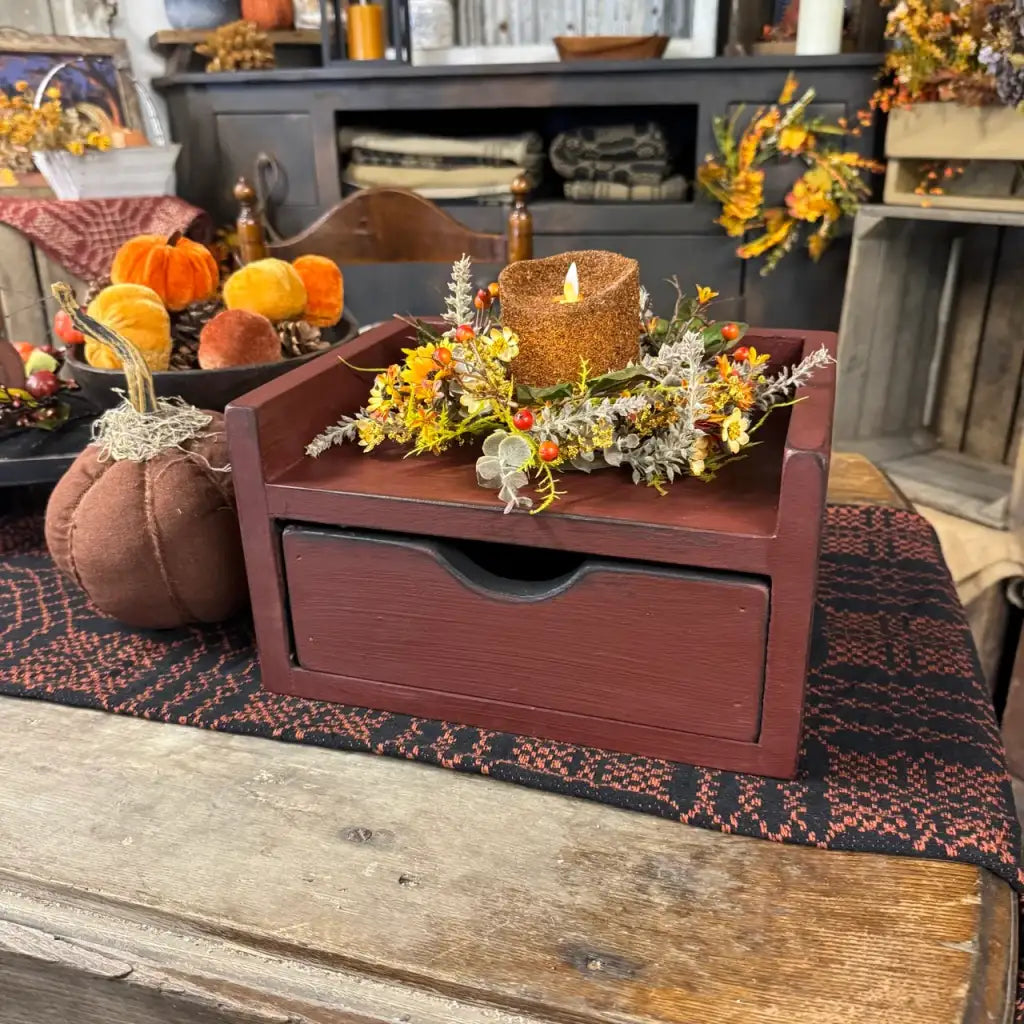 Key Storage Box with a Finger Pull Drawer for Everyday Essentials and a Country Decor Display
