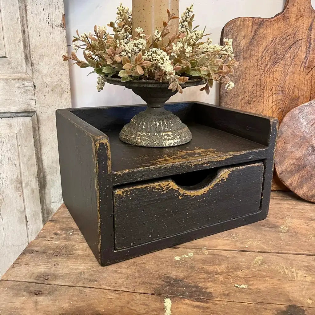 Key Storage Box with a Finger Pull Drawer for Everyday Essentials and a Country Decor Display