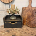 Key Storage Box with a Finger Pull Drawer for Everyday Essentials and a Country Decor Display