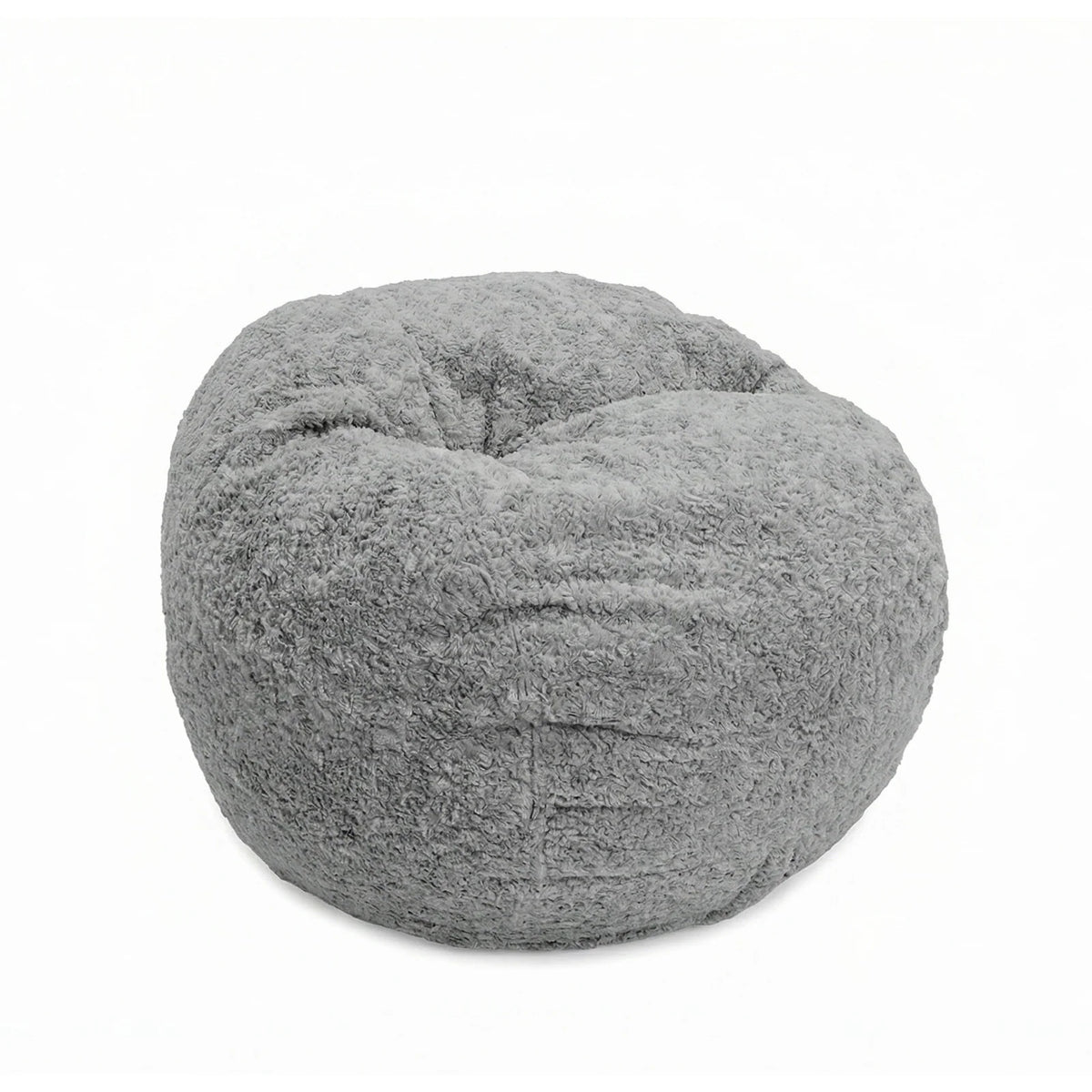 Kids' Bean Bag Chair, Youth-Faux Fur-Gray