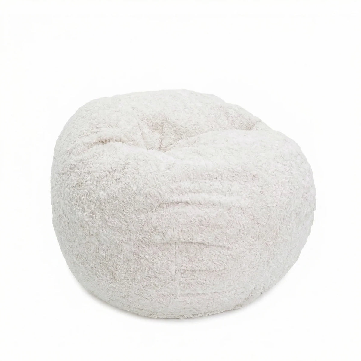 Kids' Bean Bag Chair, Youth-Faux Fur-White