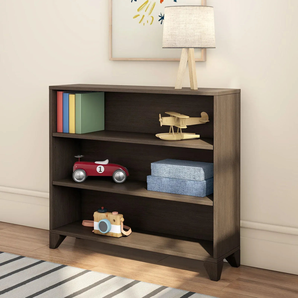Kids Bookshelf 3-Shelf Bookcase with Adjustable Shelves, Classic Storage for Books, Toys, and Everyday Bedro — 3-Shelf / Clay