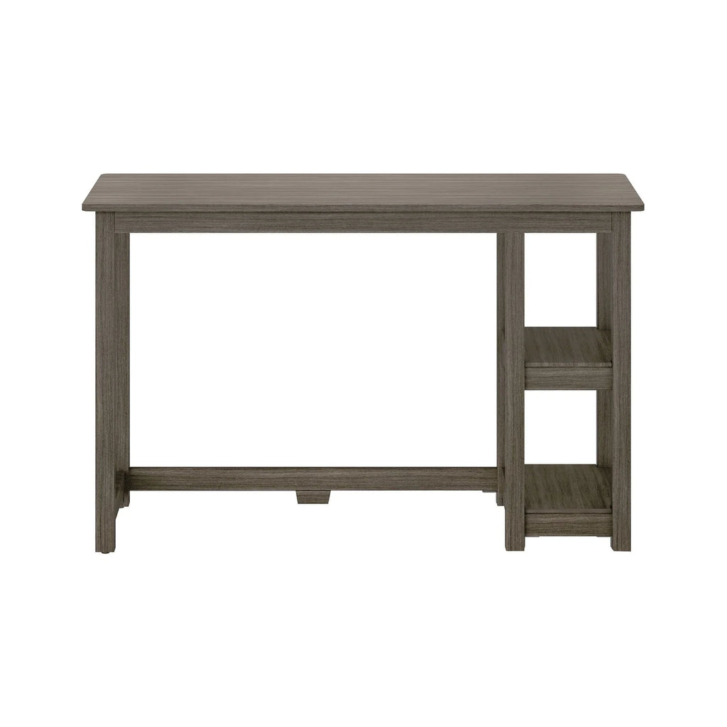 Kids Desk with Two Shelves, Rounded Corners and 47.25 or 55.25 Inch Length for Study, Crafts and Games