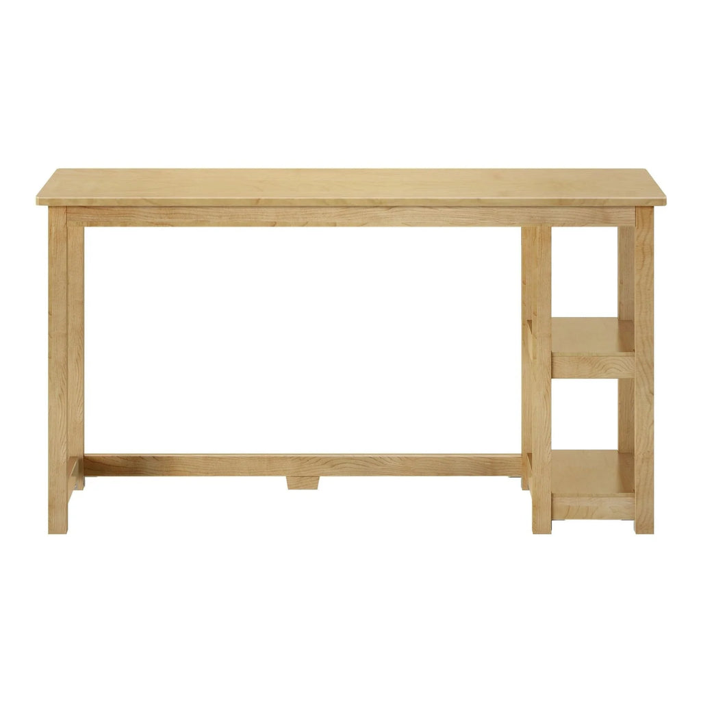 Kids Desk with Two Shelves, Rounded Corners and 47.25 or 55.25 Inch Length for Study, Crafts and Games