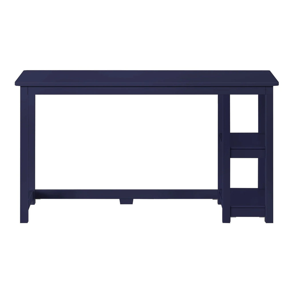 Kids Desk with Two Shelves, Rounded Corners and 47.25 or 55.25 Inch Length for Study, Crafts and Games