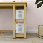 Kids Desk with Two Shelves, Rounded Corners and 47.25 or 55.25 Inch Length for Study, Crafts and Games