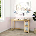 Kids Desk with Two Shelves, Rounded Corners and 47.25 or 55.25 Inch Length for Study, Crafts and Games