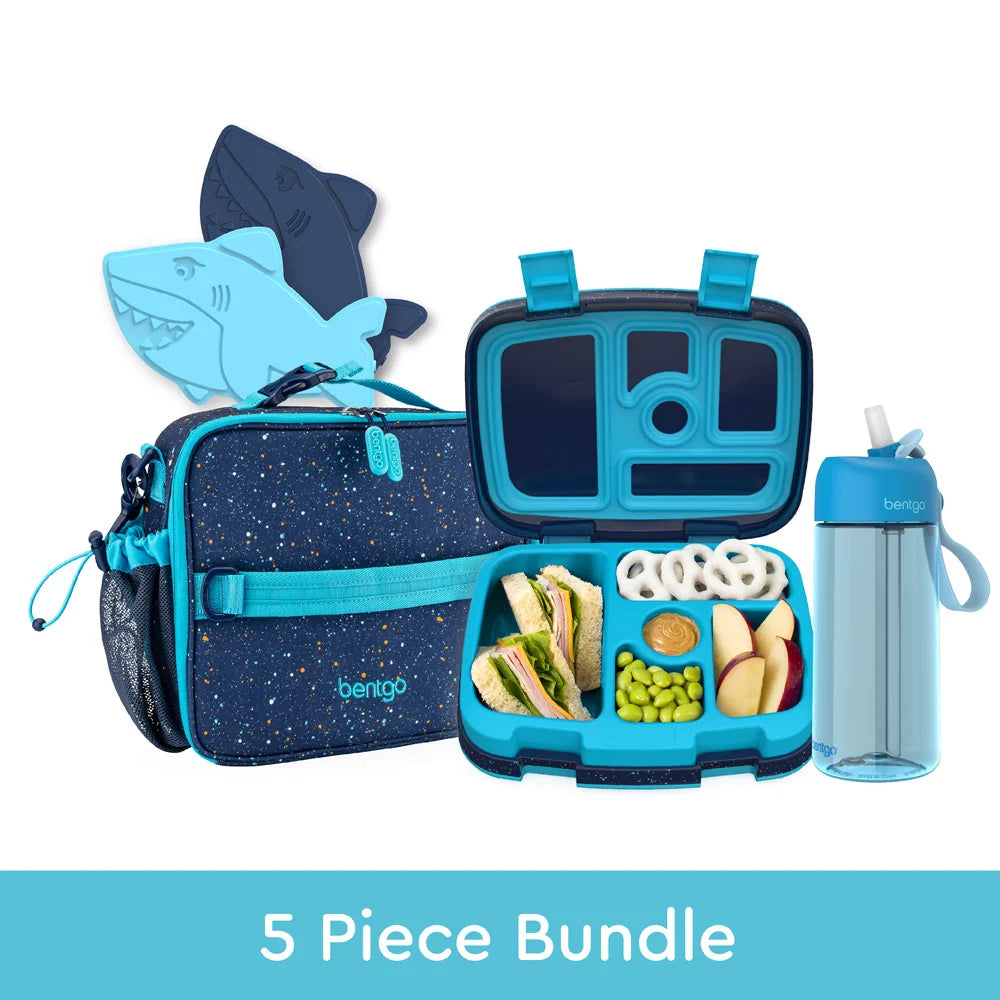 Kids Lunch Box Set, Abyss Blue Speckle Confetti