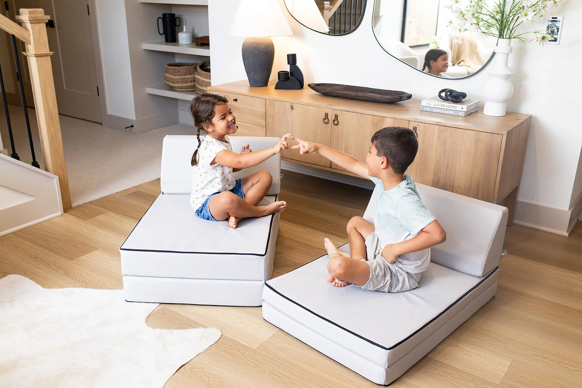 Kids Play Couch and Foam Sofa with 70-Inch Wide Design, Two Fabric Lines and Multiple Color Choices