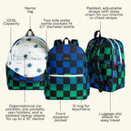 Kids' School Backpack in Fuzzy Bolt with Two Main Compartments and Space for a 15-Inch Laptop