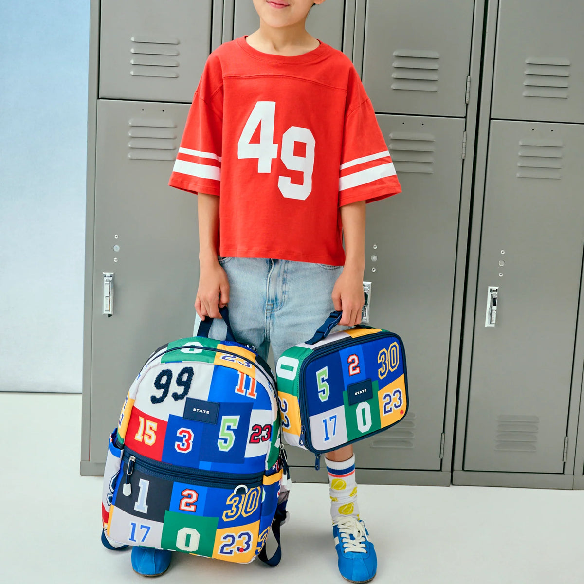 Kids School Backpack in Varsity Numbers for Kindergarten to Third Grade, Made with 45% Recycled Materials