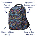 Kids School Backpack with Monster Truck Print, Two Large Compartments, Water-Resistant 600D Polyester and Padded Comfort