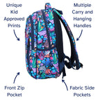 Kids School Backpack with Ocean Sealife Print, Two Zipped Compartments, Water-Resistant 600D Polyester and Padded Straps