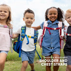 Kids School Backpack with Padded Tablet Sleeve, Adjustable Chest-Strap Support and Expandable Bottle Pockets