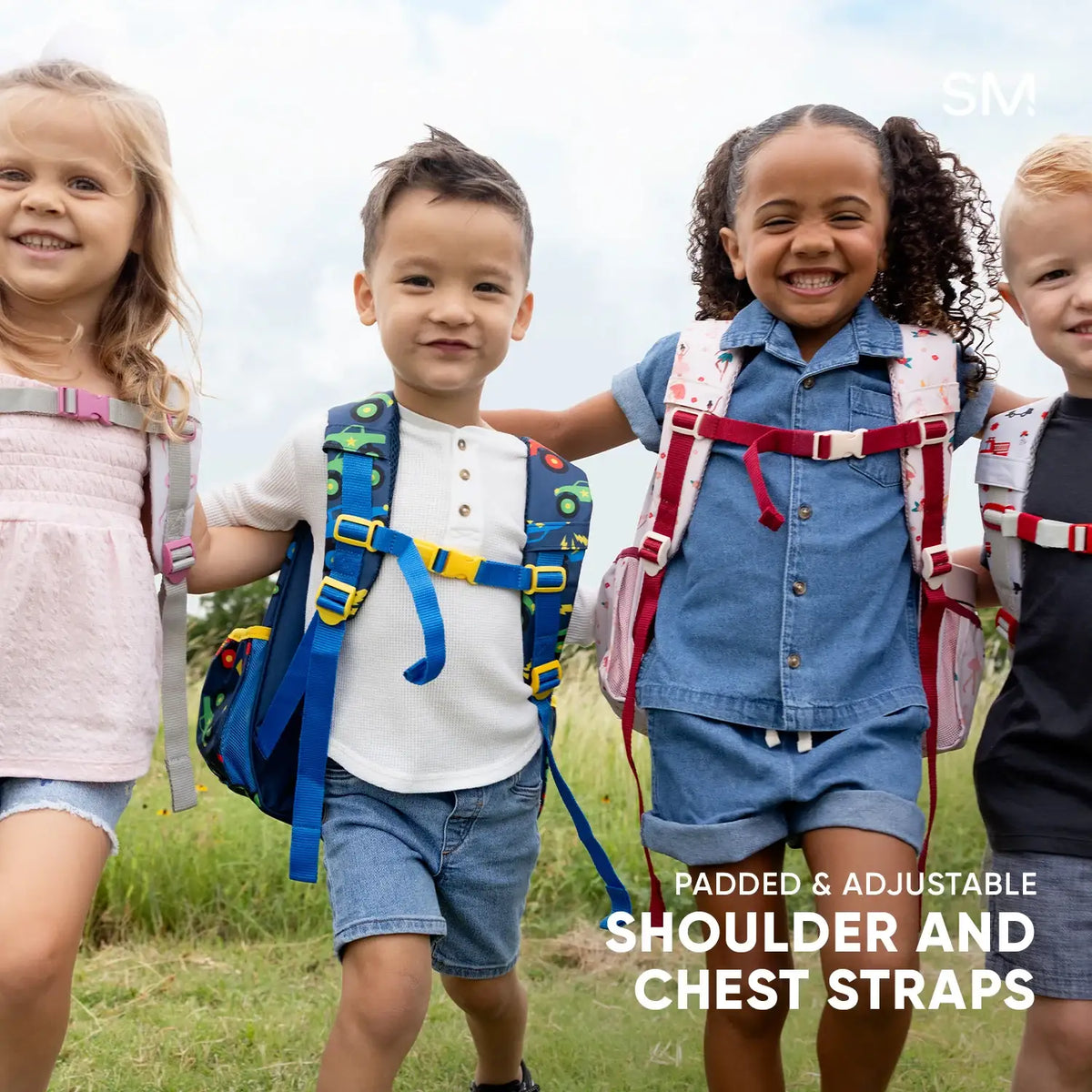 Kids School Backpack with Padded Tablet Sleeve, Adjustable Chest-Strap Support and Expandable Bottle Pockets