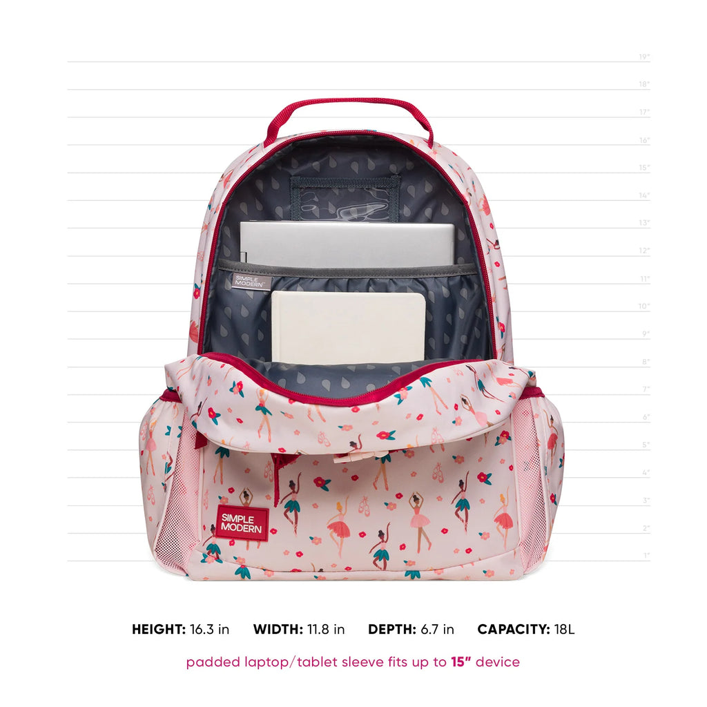 Kids School Backpack with Padded Tablet Sleeve, Chest Strap, Name Tag and Expandable Bottle Sleeves