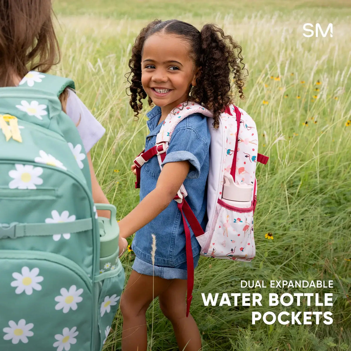 Kids School Backpack with Padded Tablet Sleeve, Chest Strap, Name Tag and Expandable Bottle Sleeves