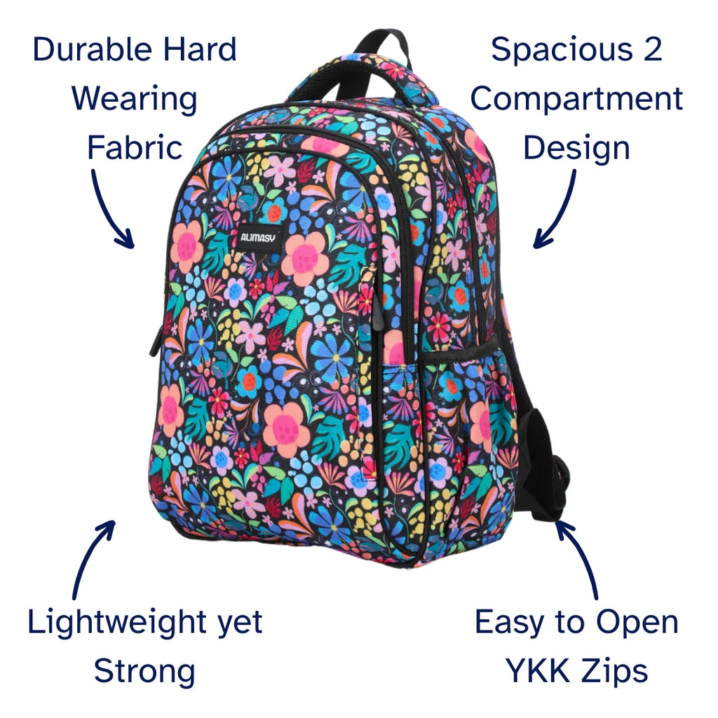 Kids School Backpack with Two Large Compartments, Water-Resistant 600D Polyester and Adjustable Padded Straps