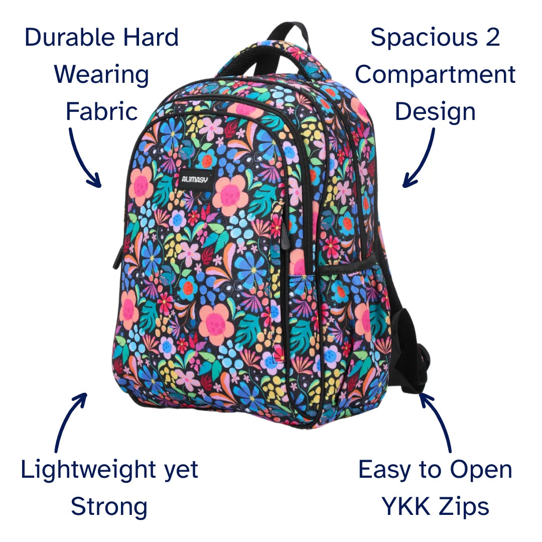 Kids School Backpack with Two Large Compartments, Water-Resistant 600D Polyester and Adjustable Padded Straps