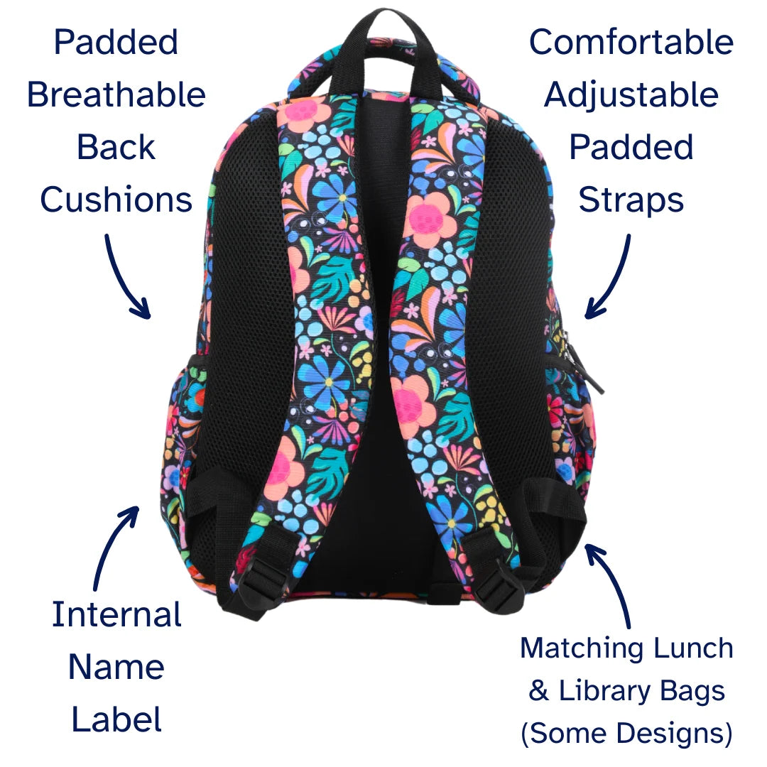 Kids School Backpack with Two Large Compartments, Water-Resistant 600D Polyester and Adjustable Padded Straps