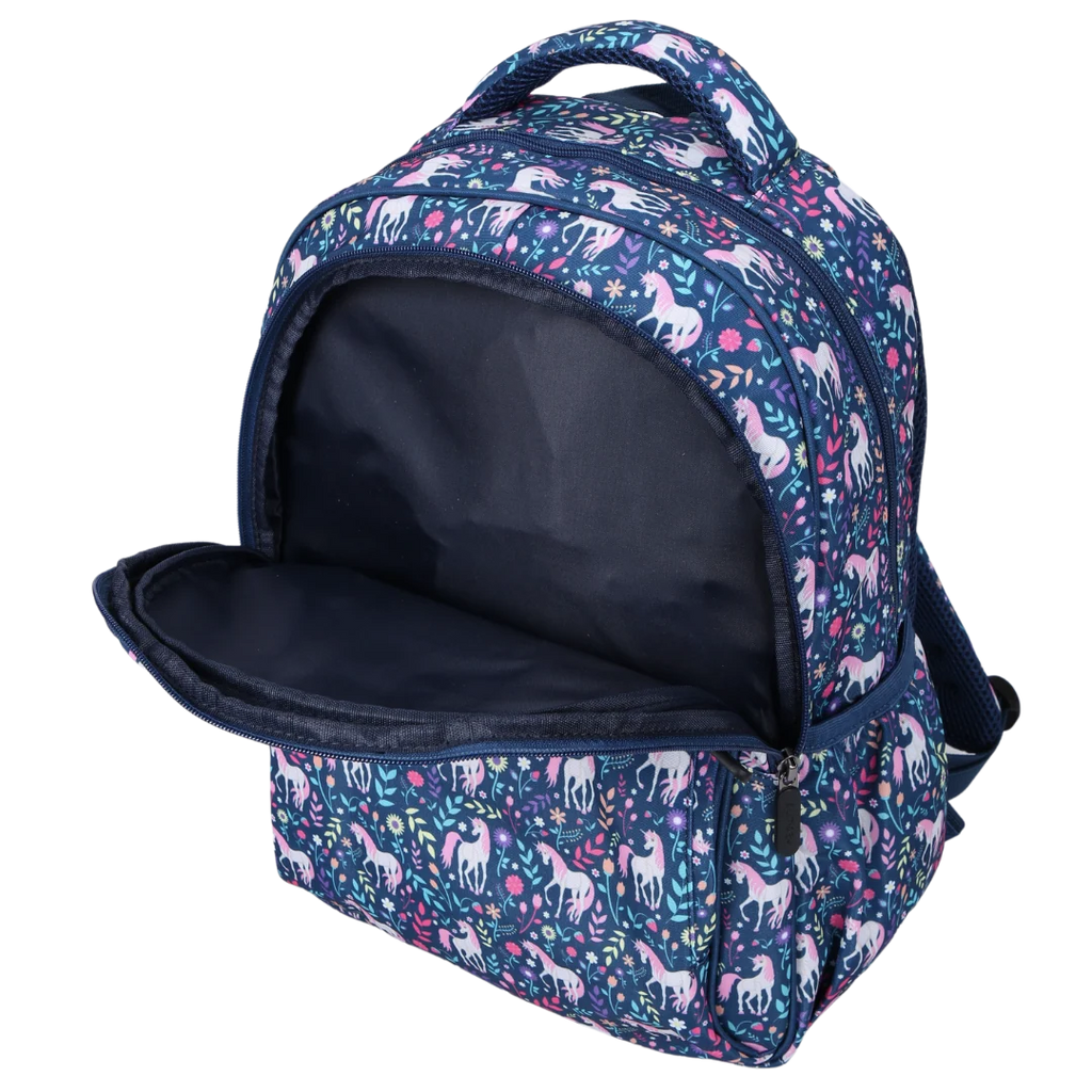 Kids School Backpack with Unicorn Print, Two Large Compartments, Water-Resistant 600D Polyester and Ergonomic Padded Suppo