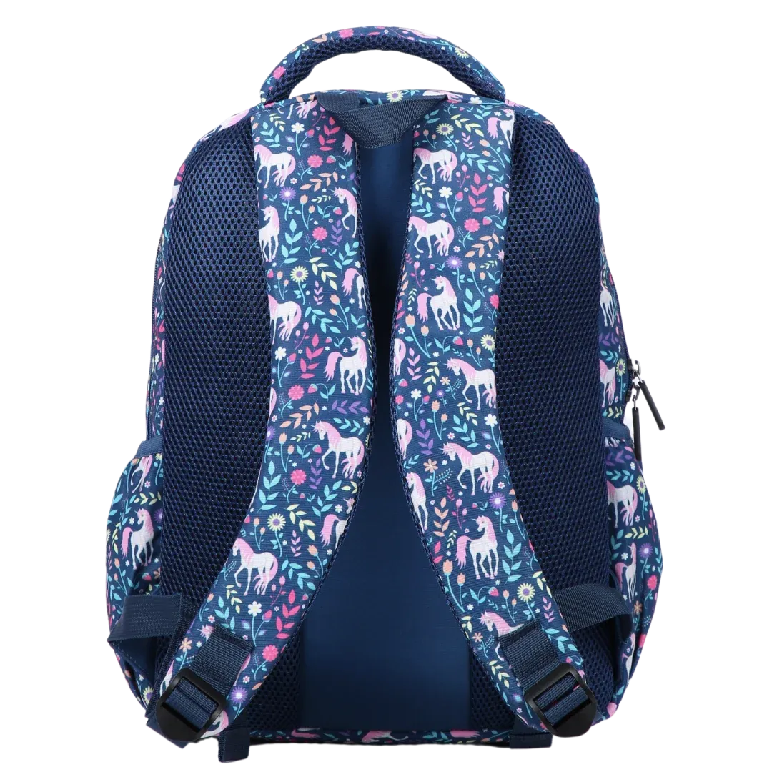 Kids School Backpack with Unicorn Print, Two Large Compartments, Water-Resistant 600D Polyester and Ergonomic Padded Suppo