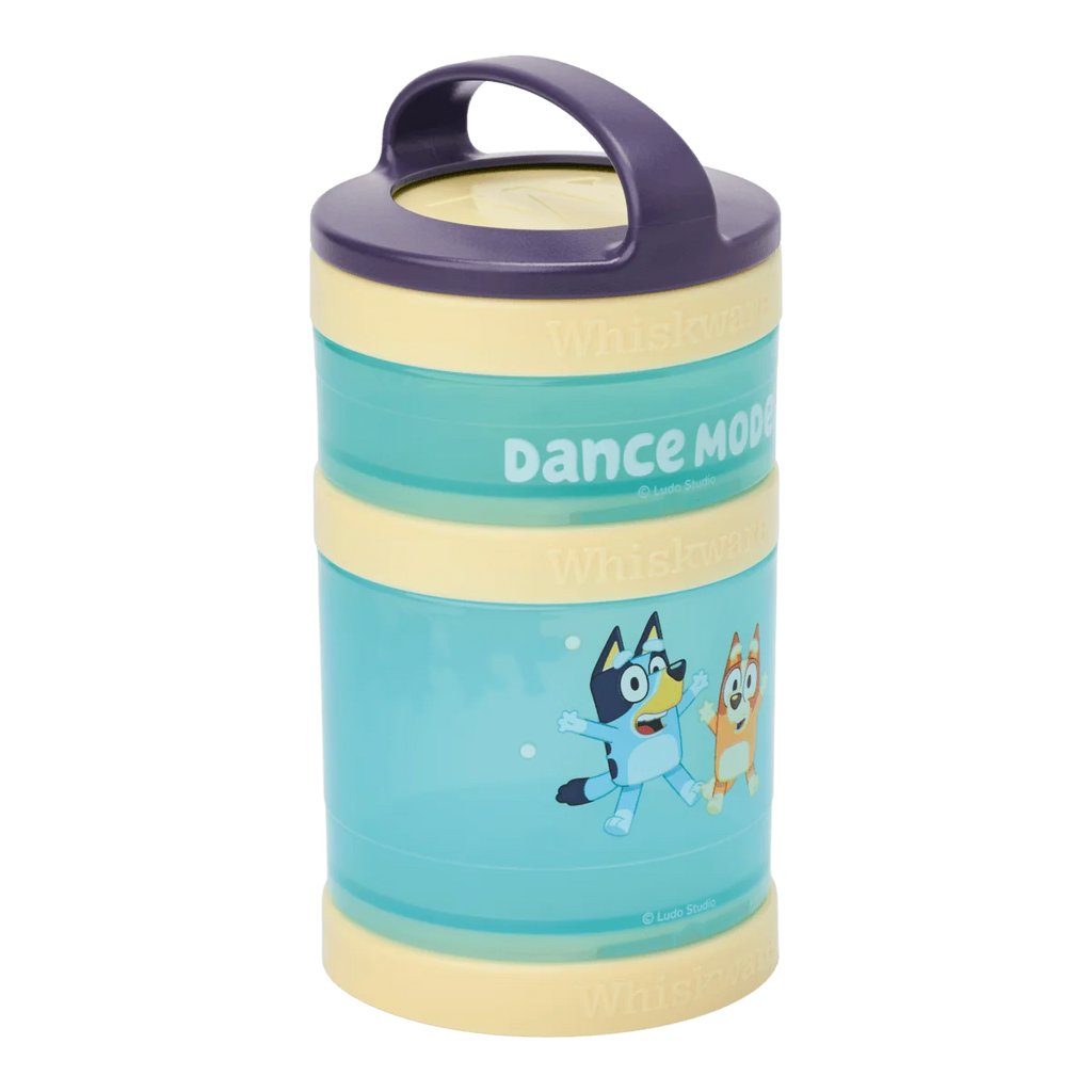 Kids Snack Container Set with Stackable Twist-Lock Compartments and Removable Handle for Lunchboxes and Backpacks