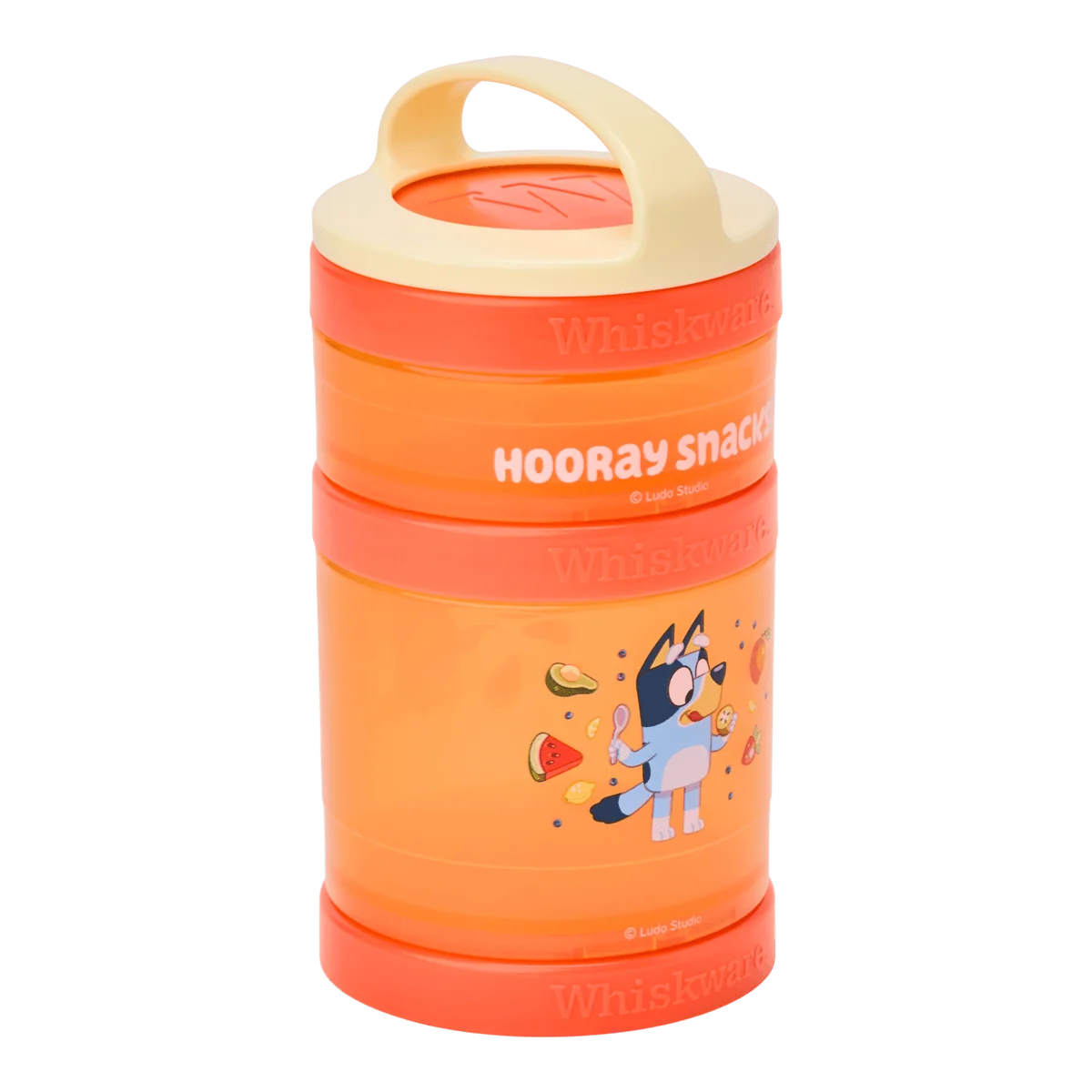 Kids Snack Container Set with Stackable Twist-Lock Compartments and Removable Handle for Lunchboxes and Backpacks
