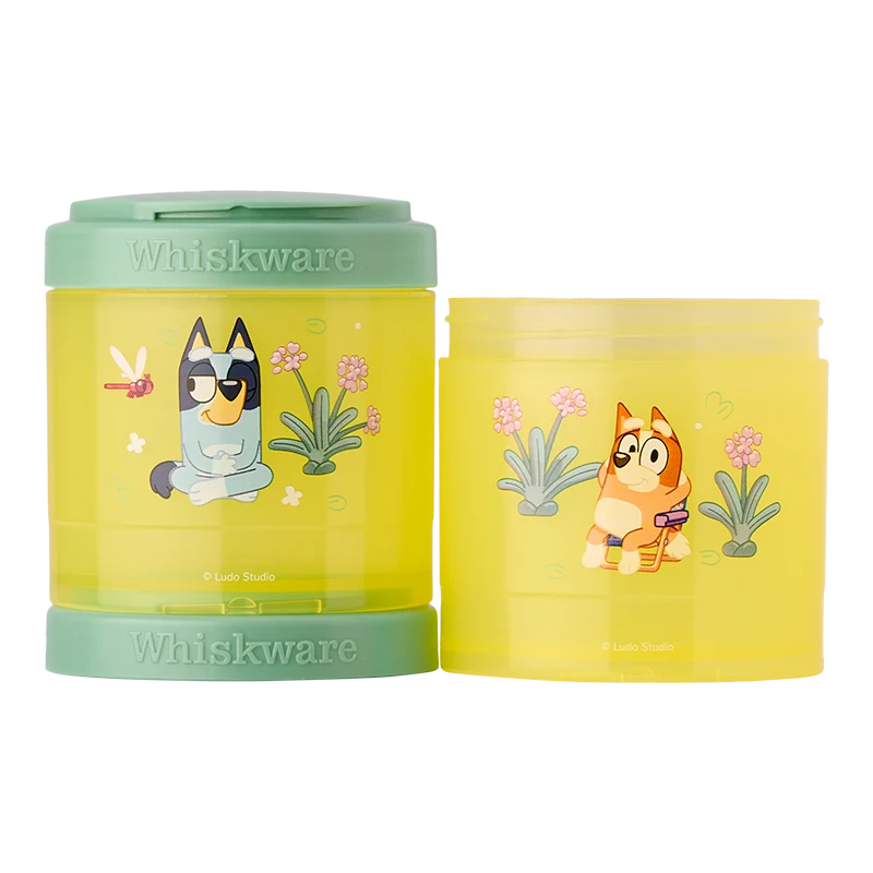 Kids Snack Container Set with Stackable Twist-Lock Compartments and Removable Handle for Lunchboxes and Backpacks