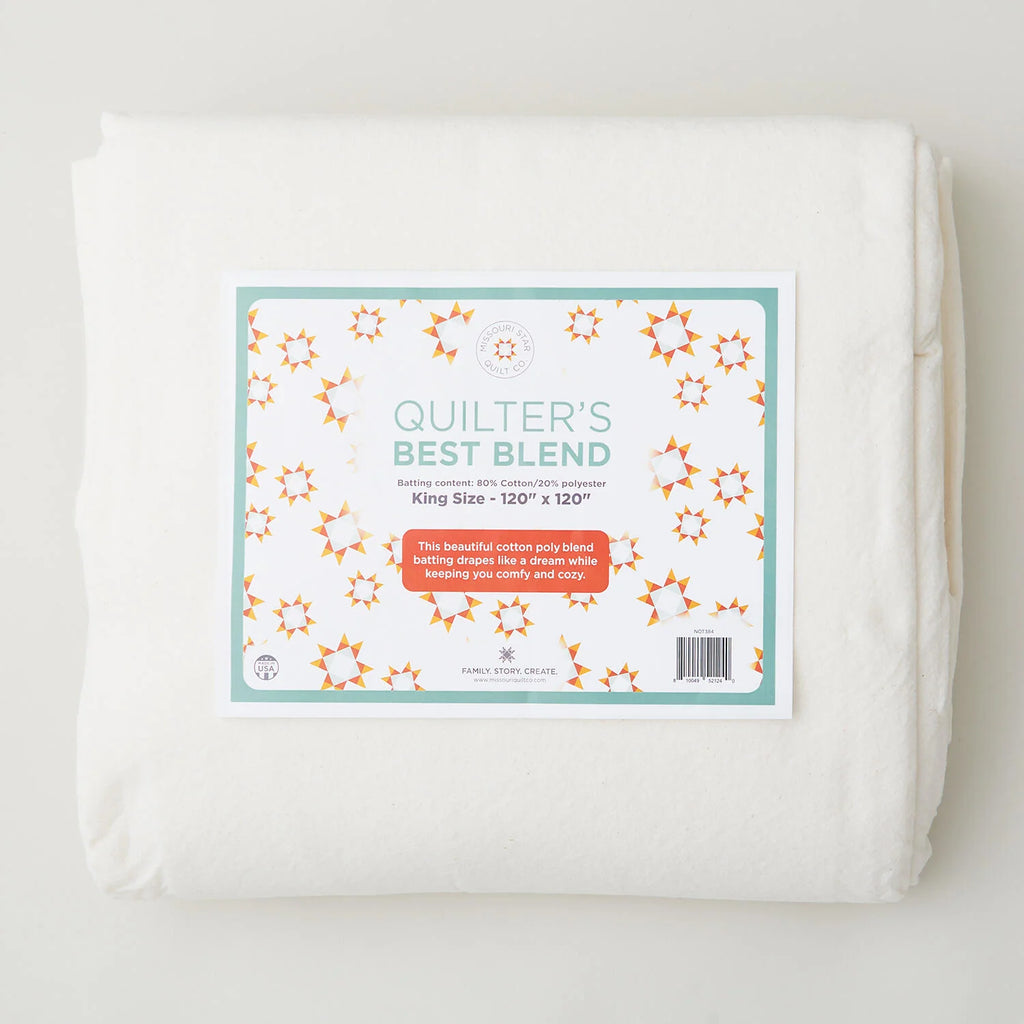King Quilt Batting in an 80/20 Cotton-Poly Blend, 120 x 120