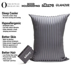 King Silk Pillowcase in Grey Stripes, 22-Momme 100% Pure Mulberry