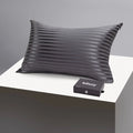 King Silk Pillowcase in Grey Stripes, 22-Momme 100% Pure Mulberry