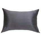 King Silk Pillowcase in Grey Stripes, 22-Momme 100% Pure Mulberry