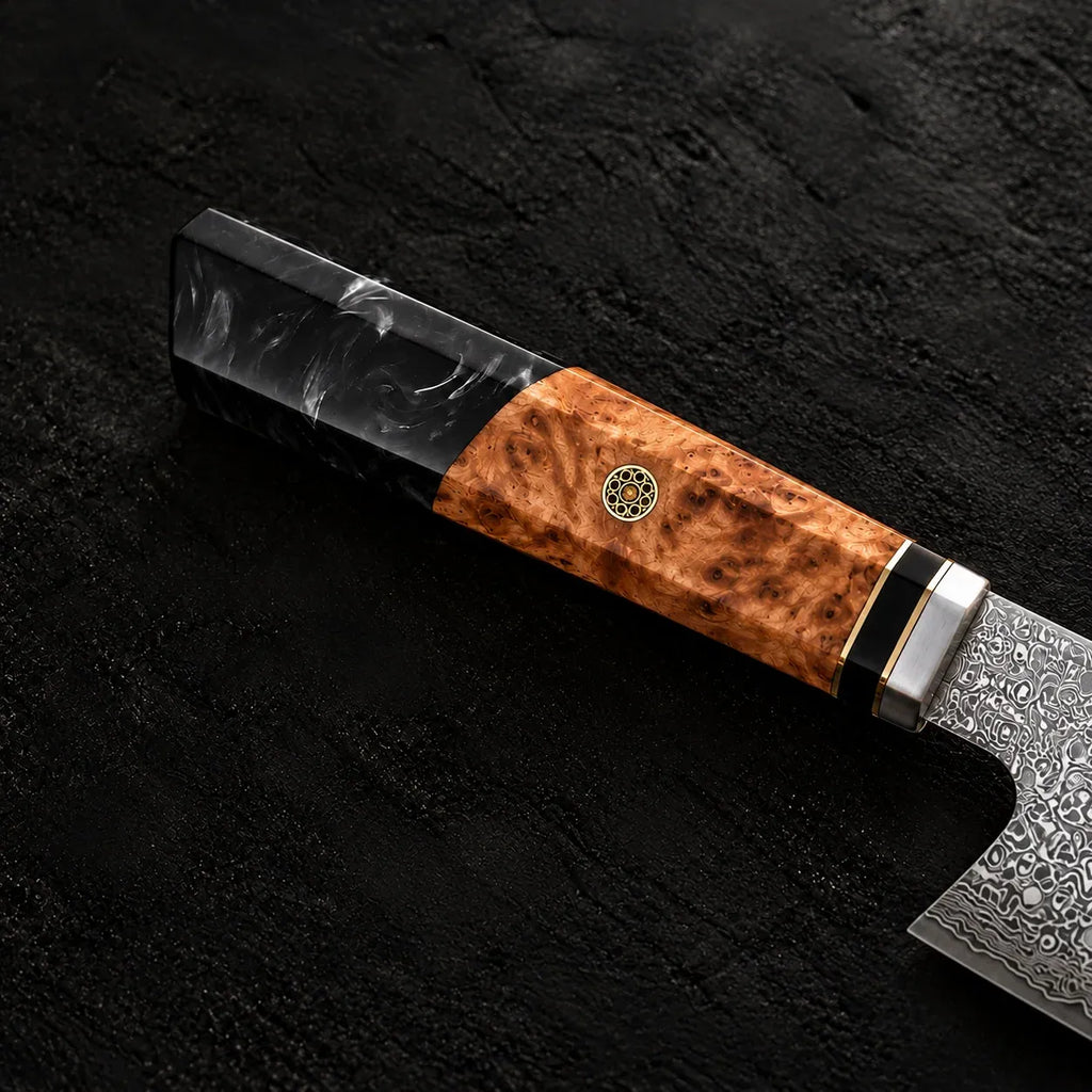 Kiritsuke Kitchen Knife for Delicate Sashimi Slices and Precise Vegetable Dicing, Optional Engraving