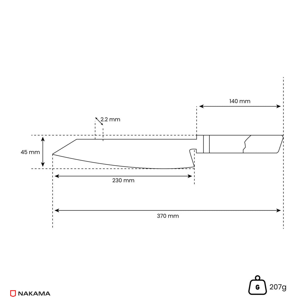 Kiritsuke Kitchen Knife for Delicate Sashimi Slices and Precise Vegetable Dicing, Optional Engraving