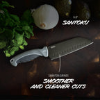 Kitchen Knife Set with Three Black Titanium-Coated Blades and Soft-Touch Handles for Everyday Food Prep