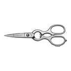 Kitchen Shears with Serrated Blades, Bottle Opener and Cracker Function, 8-Inch Italian Stainless Steel Scissors