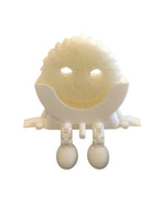 Kitchen Sponge Holder with Articulated Dangling Legs and a Front Drainage Spout for Sink-Side Storage