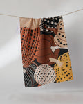 Kitchen Tea Towel in Painted Patch, Quick-Drying Recycled Fabric for Drying Dishes and Fall Kitchen Decor