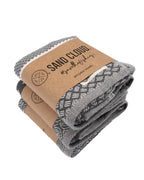 Kitchen Towel Set in Gray Organic Turkish Cotton, Assorted 3 Pack