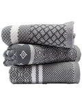 Kitchen Towel Set in Gray Organic Turkish Cotton, Assorted 3 Pack