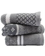 Kitchen Towel Set in Gray Organic Turkish Cotton, Assorted 3 Pack